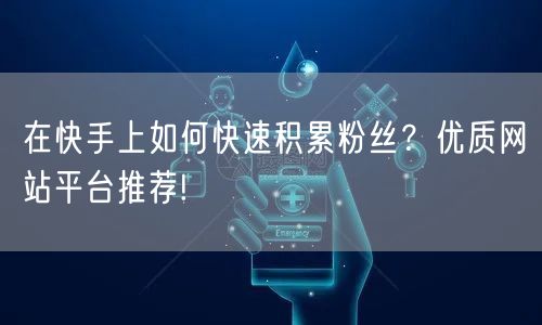 在快手上如何快速积累粉丝?优质网站平台推荐!