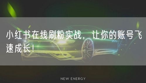小红书在线刷粉实战,让你的账号飞速成长!